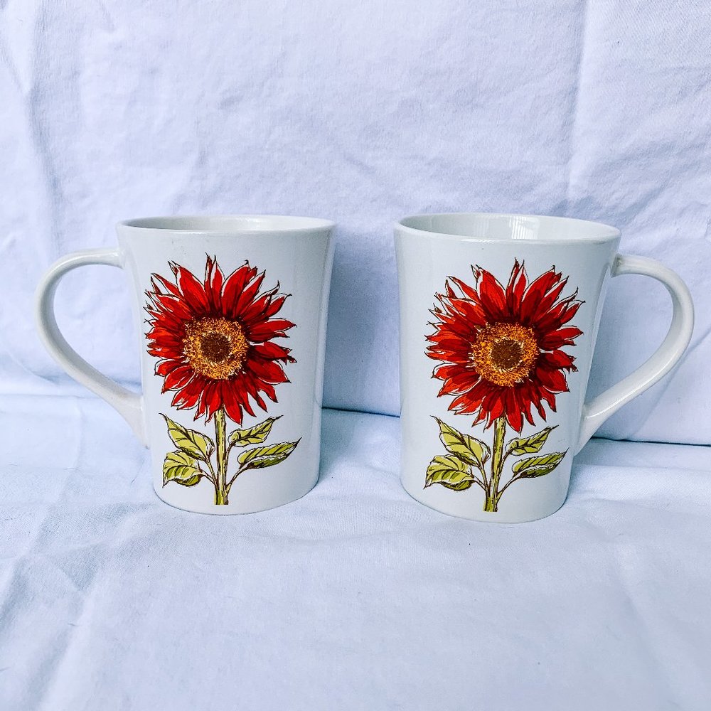2 sunflower mugs